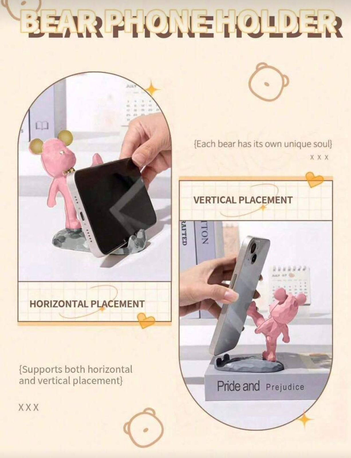 🐻 BearBuddy™ – Cute Bear Phone Stand