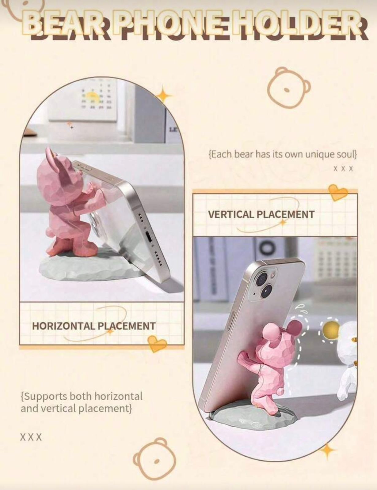 🐻 BearBuddy™ – Cute Bear Phone Stand